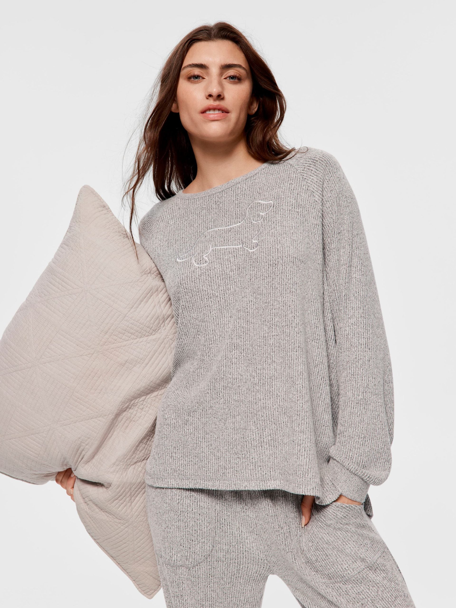 Brushed Rib Sweater greymarle image 1