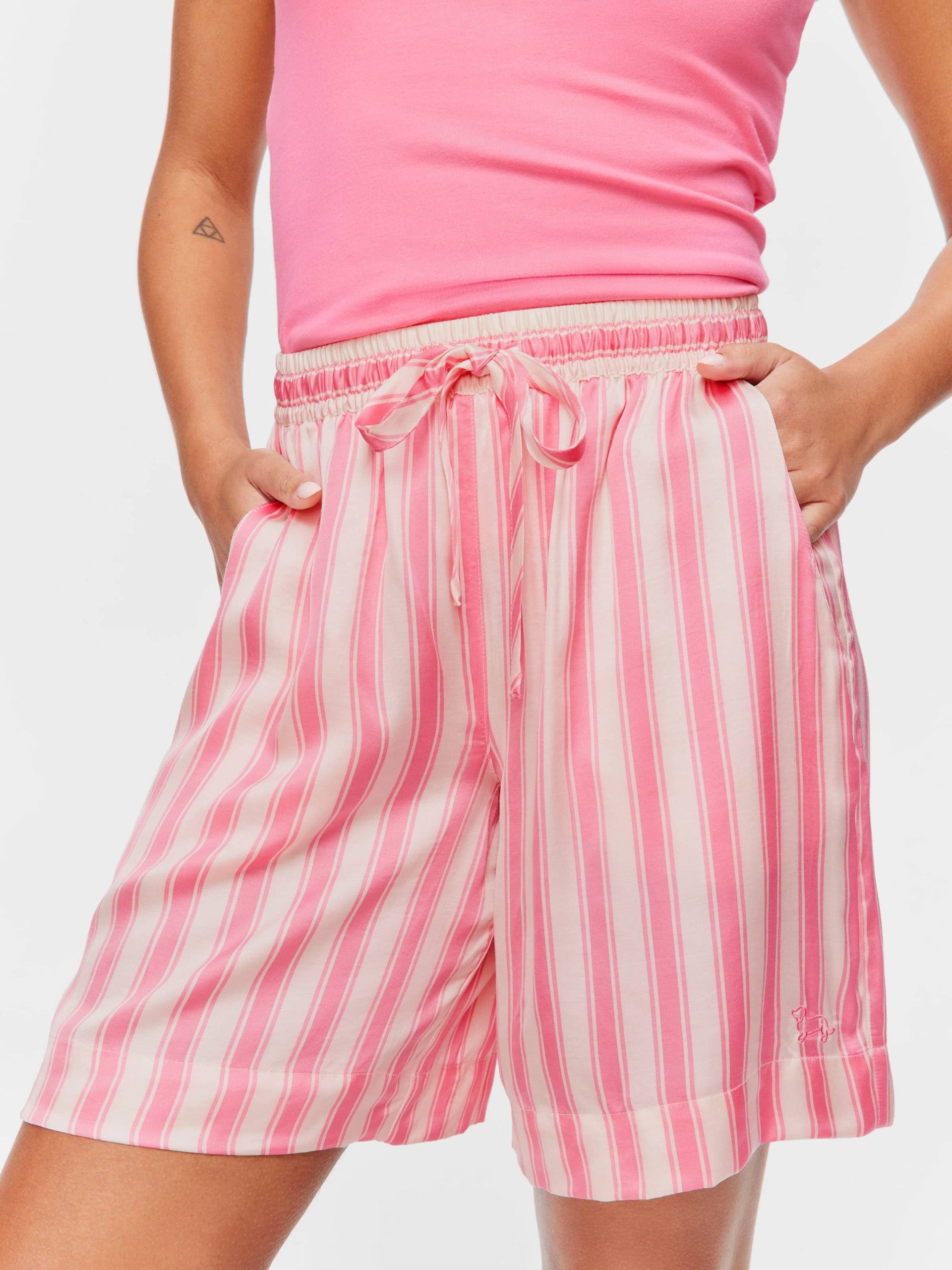 Stripe Satin Long Short multi image 2