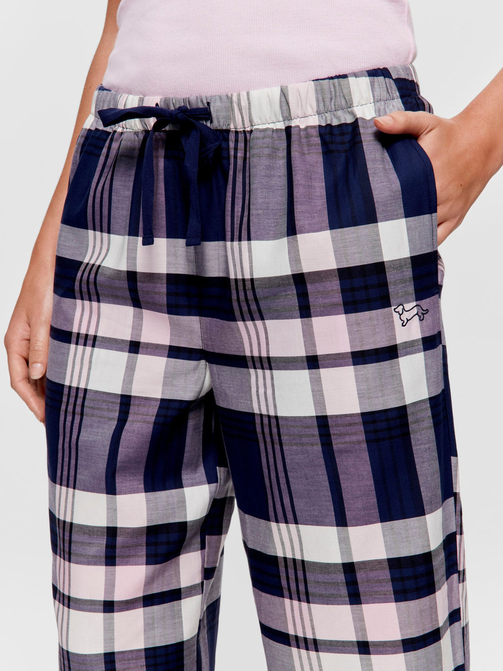 Navy Check 100% Cotton 3/4 Pj Pant multi image 1