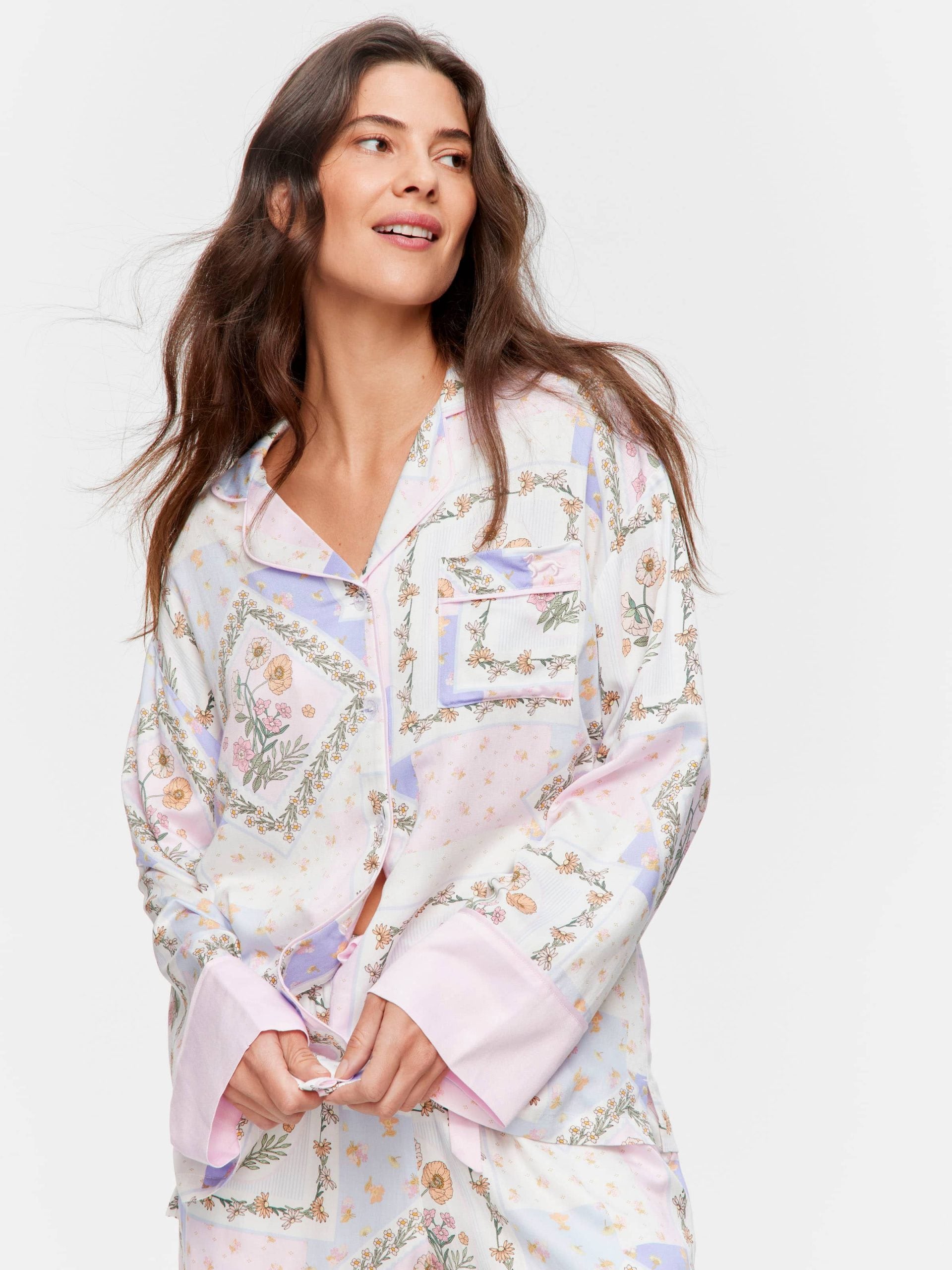 Floral Scarf Print Long Pj Set multi image 3