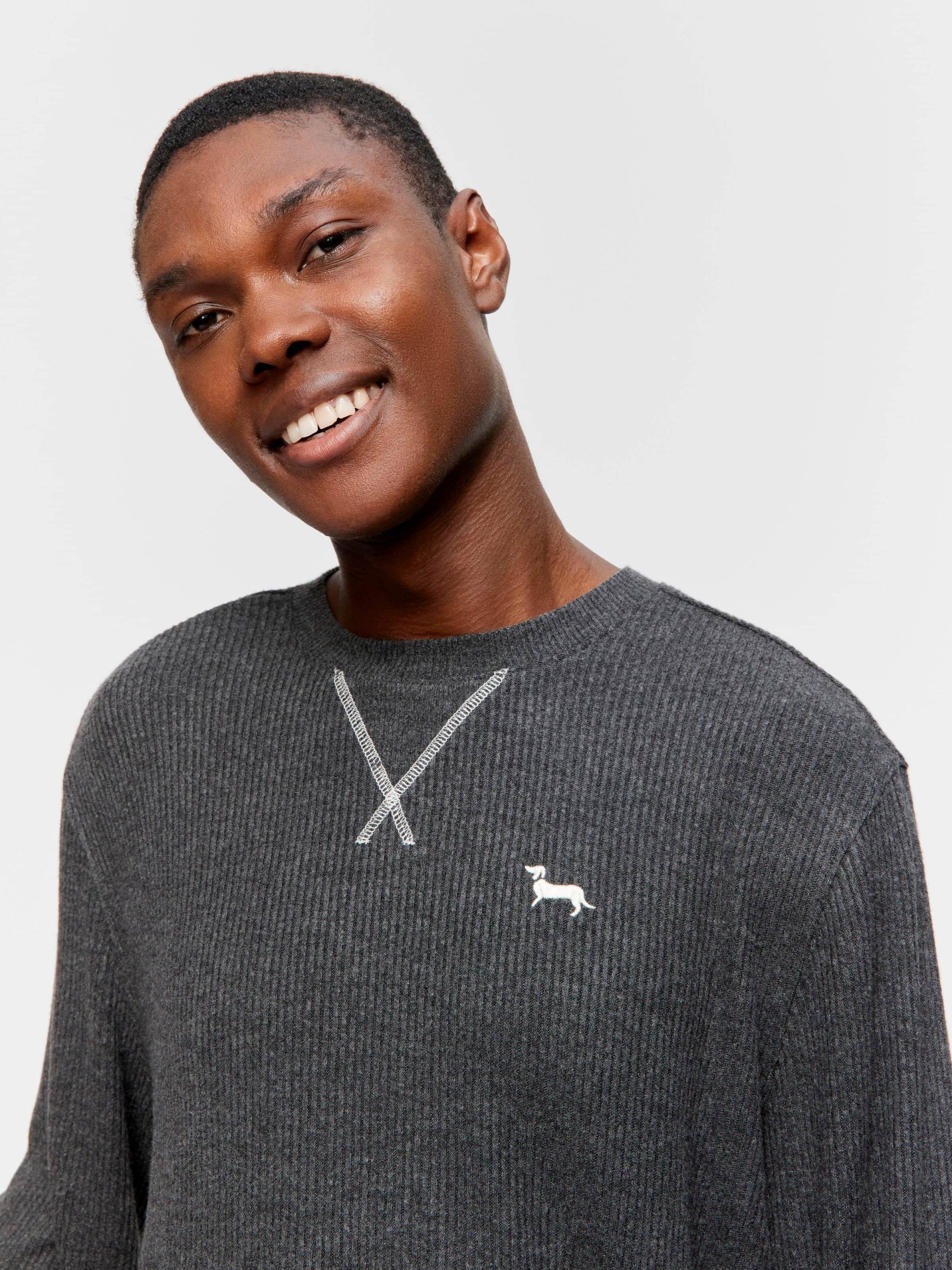 Charcoal Brushed Rib Sweater charcoal image 1