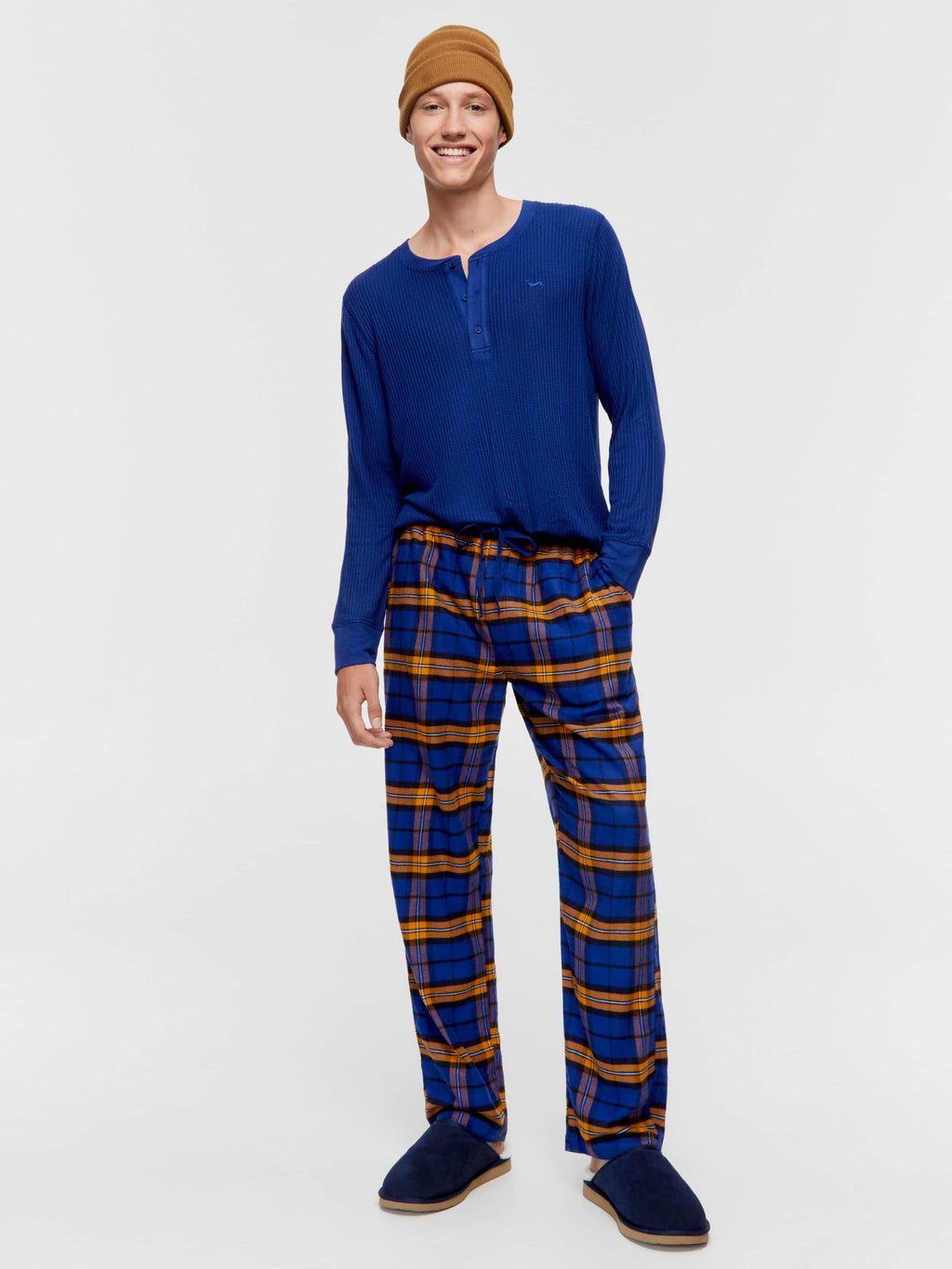 Navy Check Flannelette Pj Pant navy image 1