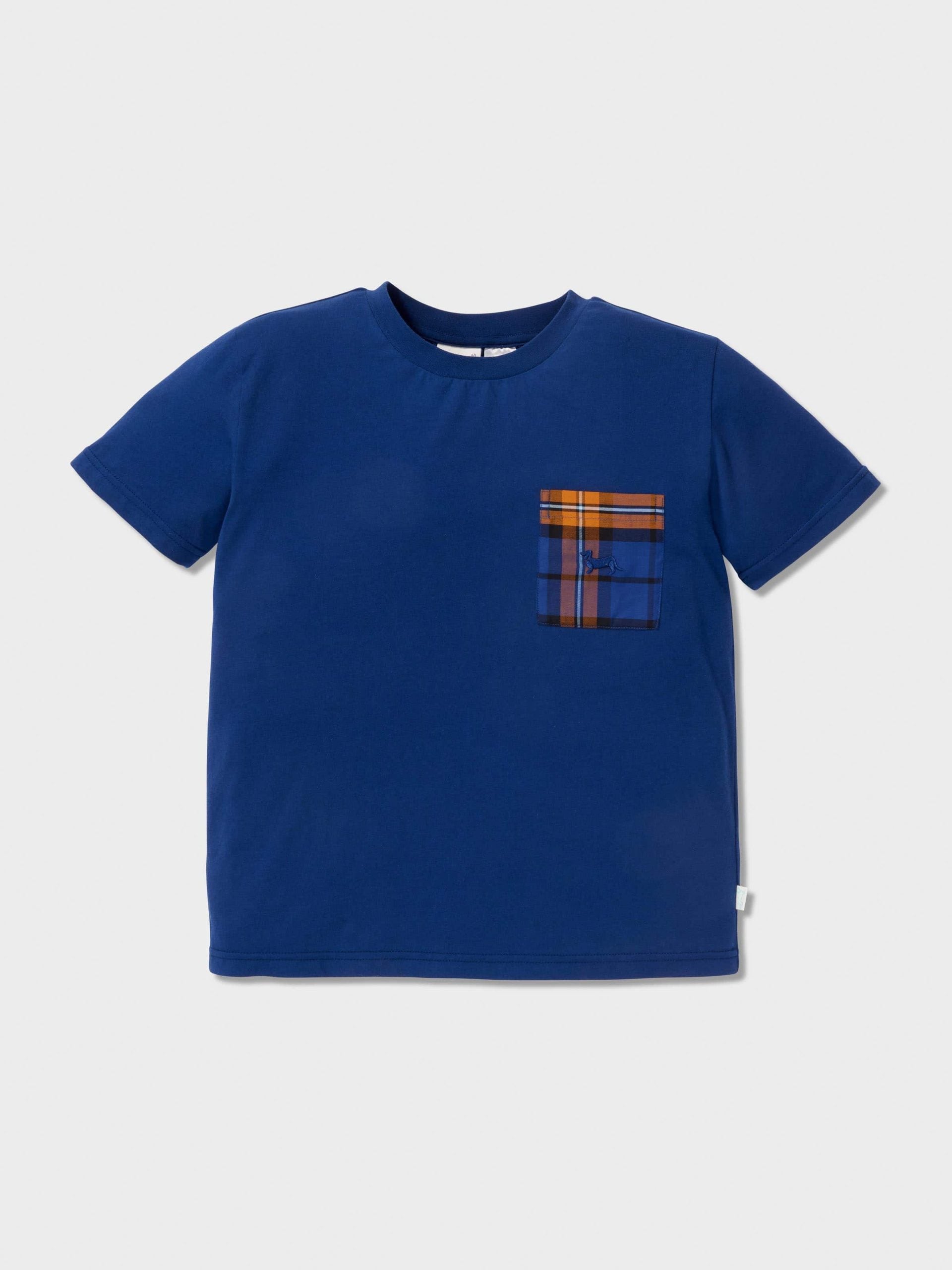 Boys Navy Check Shortie Pj Set navy image 4