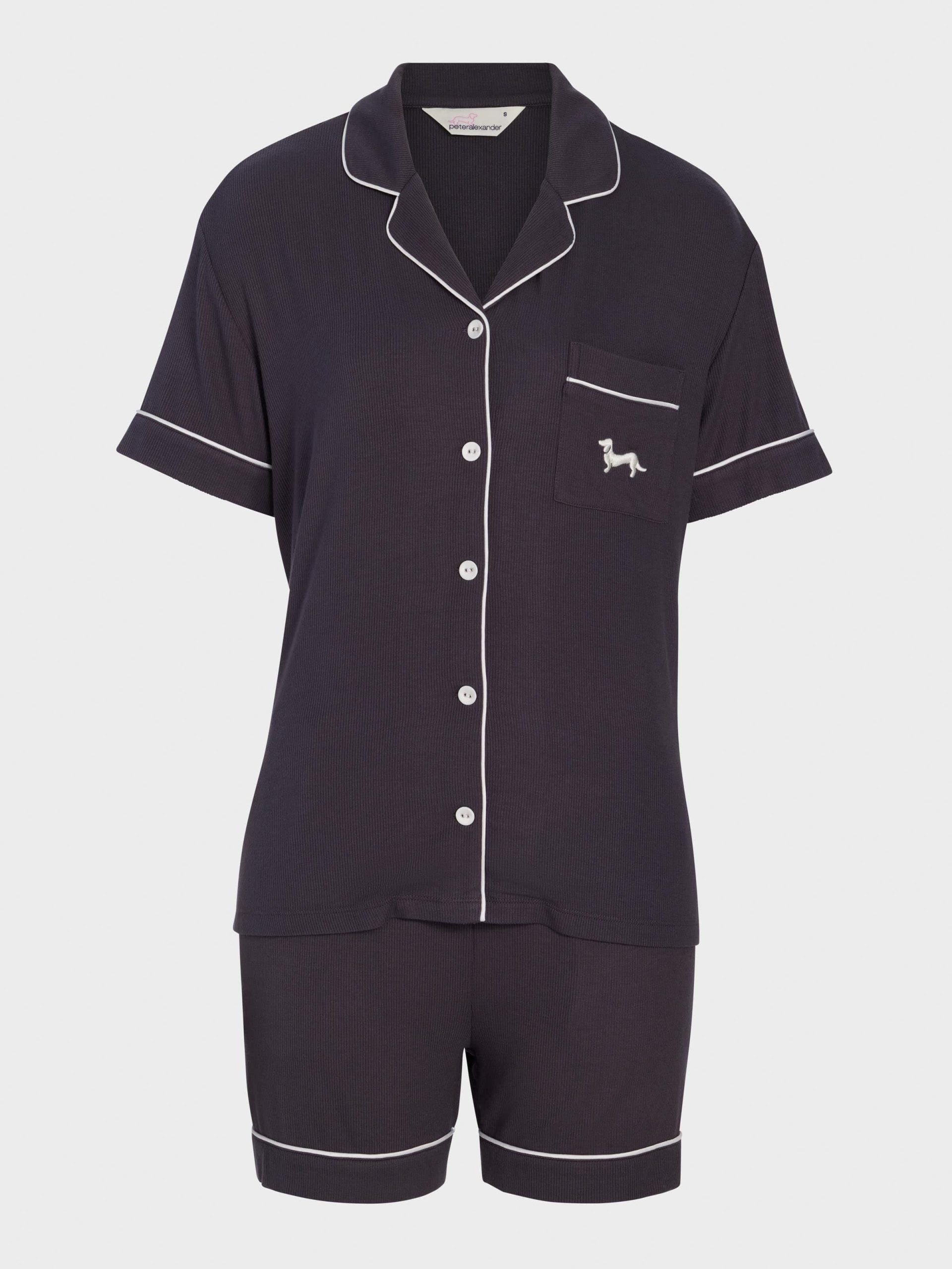 Charcoal Bamboo Rib Shortie Pj Set Charcoal image 4