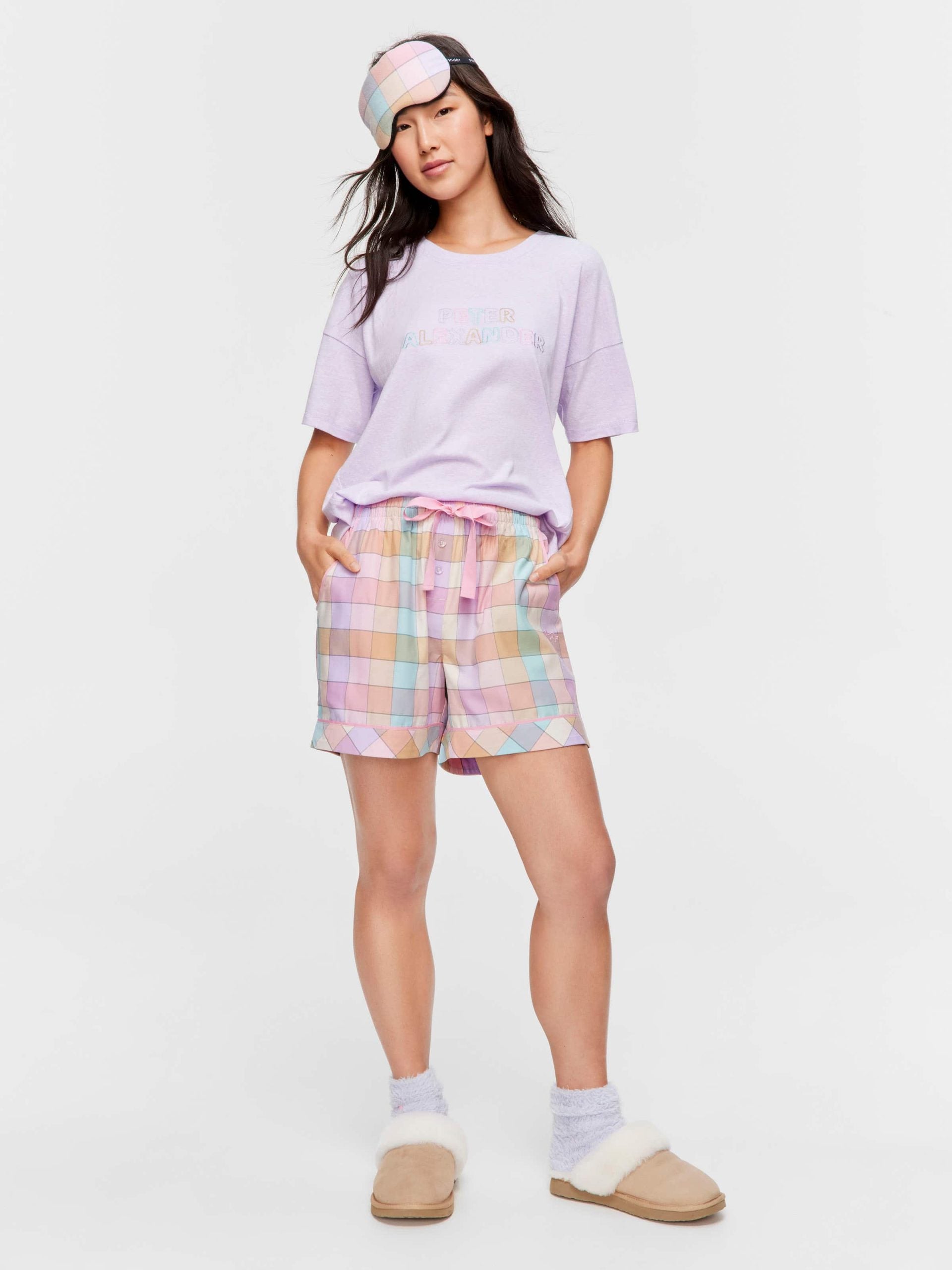 Pink Bold Check Mid Short multi image 1