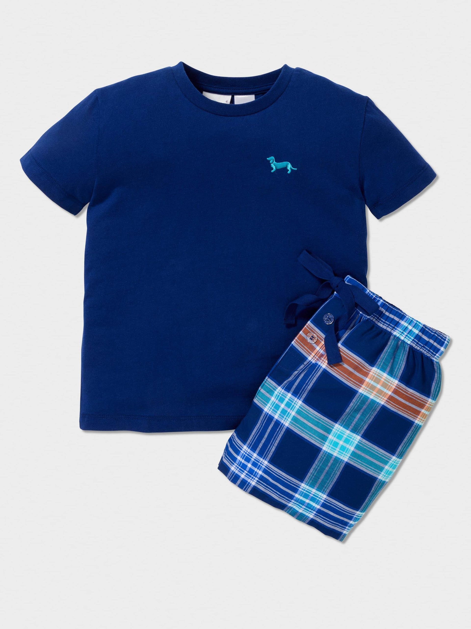 Boys Blue Check Pj Set multi image 2