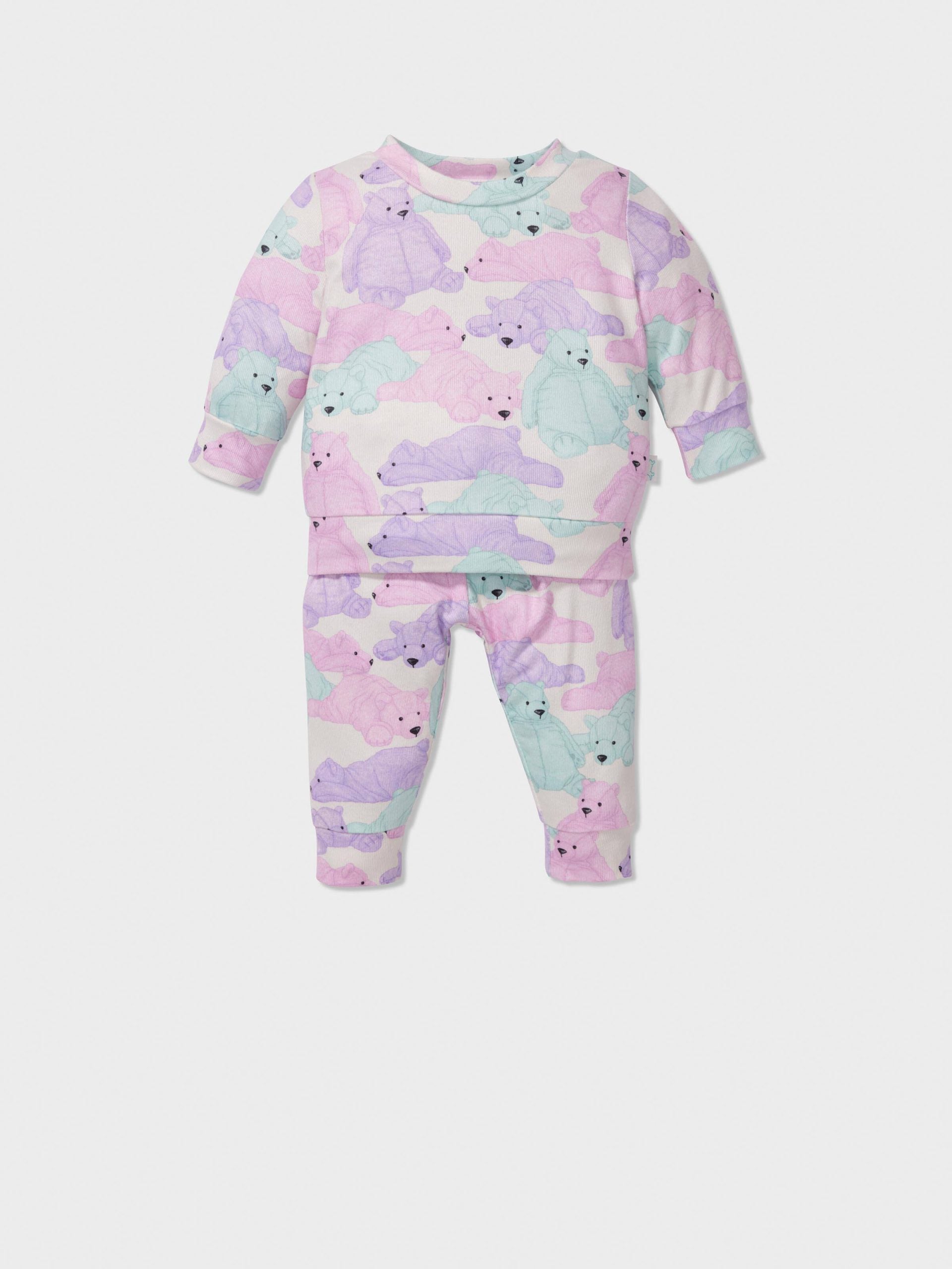 Baby Pastel Bears Long Pj Set multi image 0