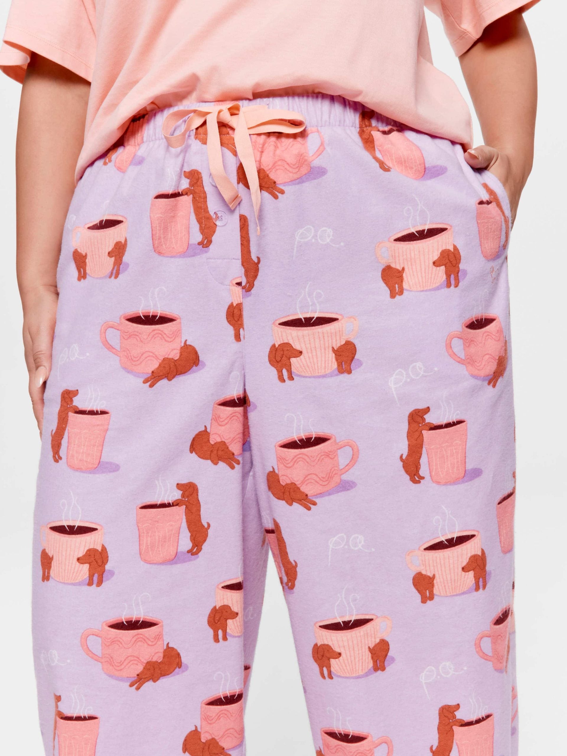 P.A. Plus Daxie Loves Coffee Flannelette Pj Pant Multi image 1