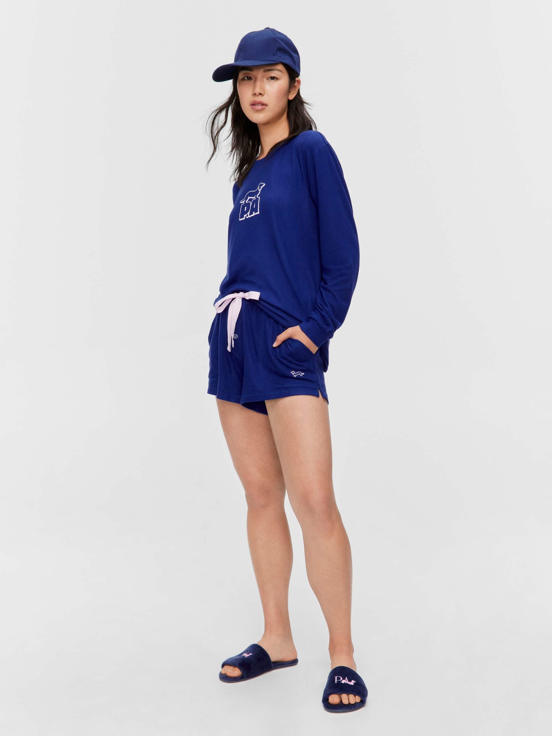 Navy Plush Mini Short navy image 0