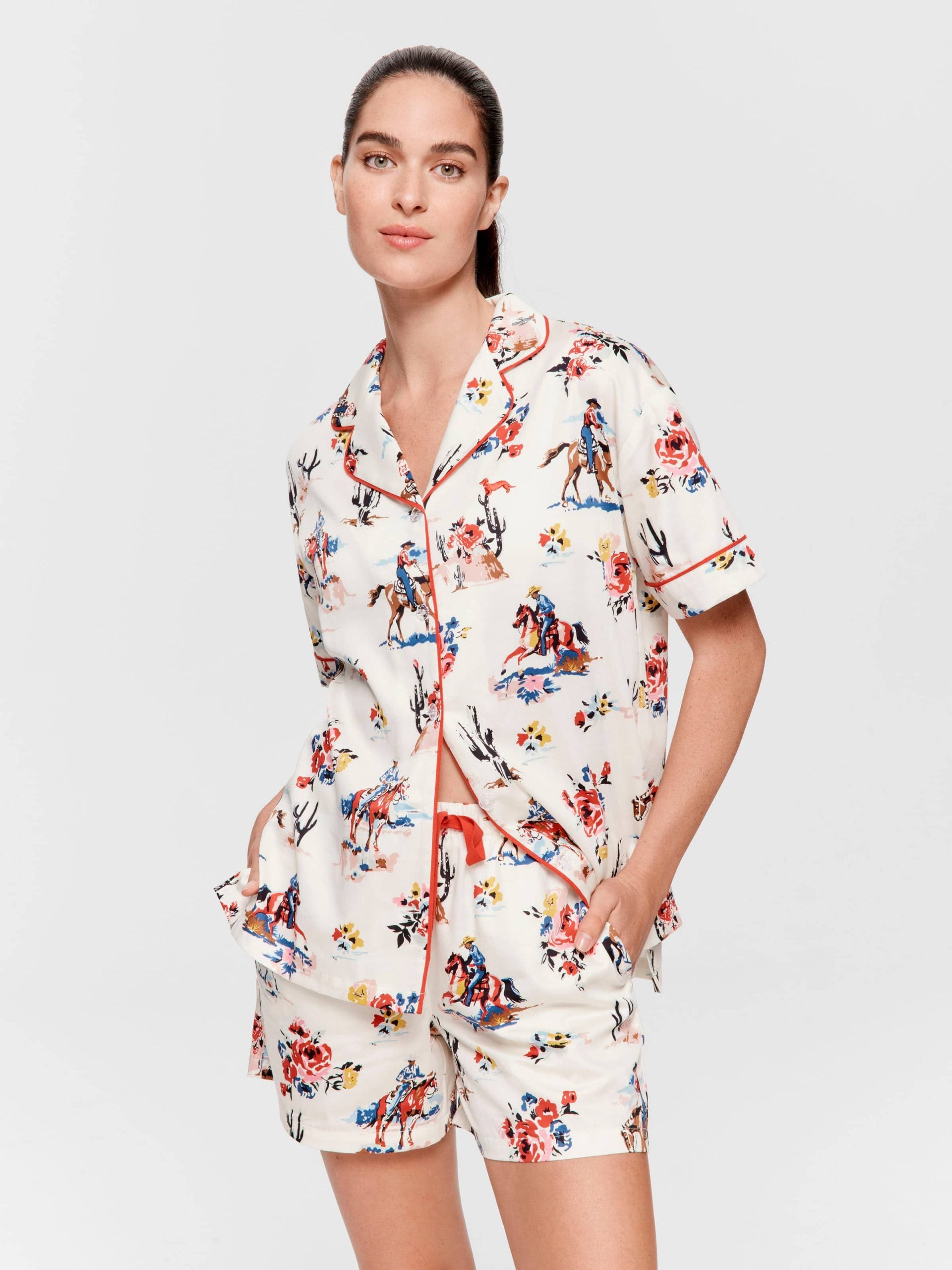 Cowboy 100% Cotton Shortie Pj Set Multi image 2
