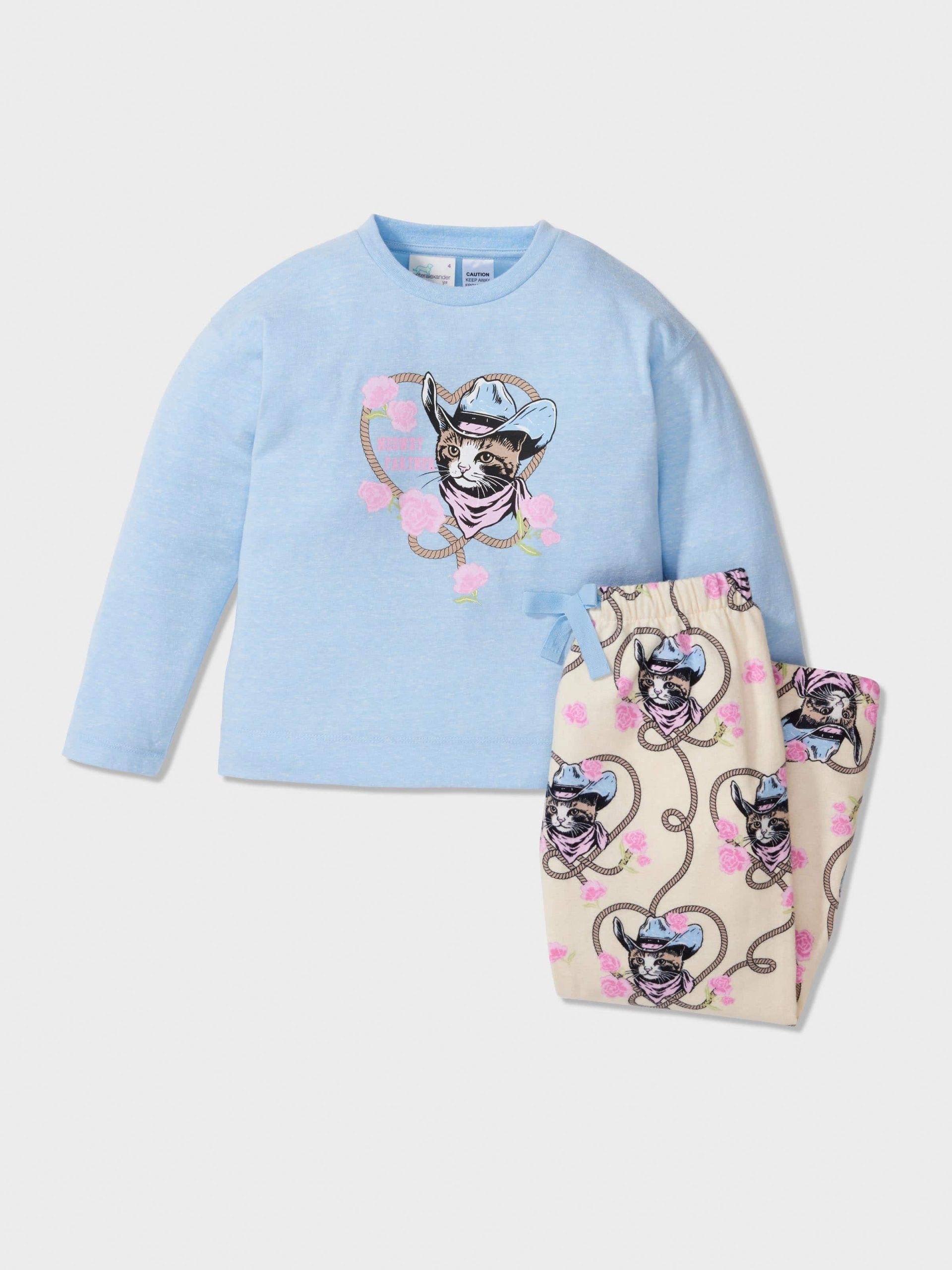 Jnr Girls Cowboy Cat Long Set Multi image 2