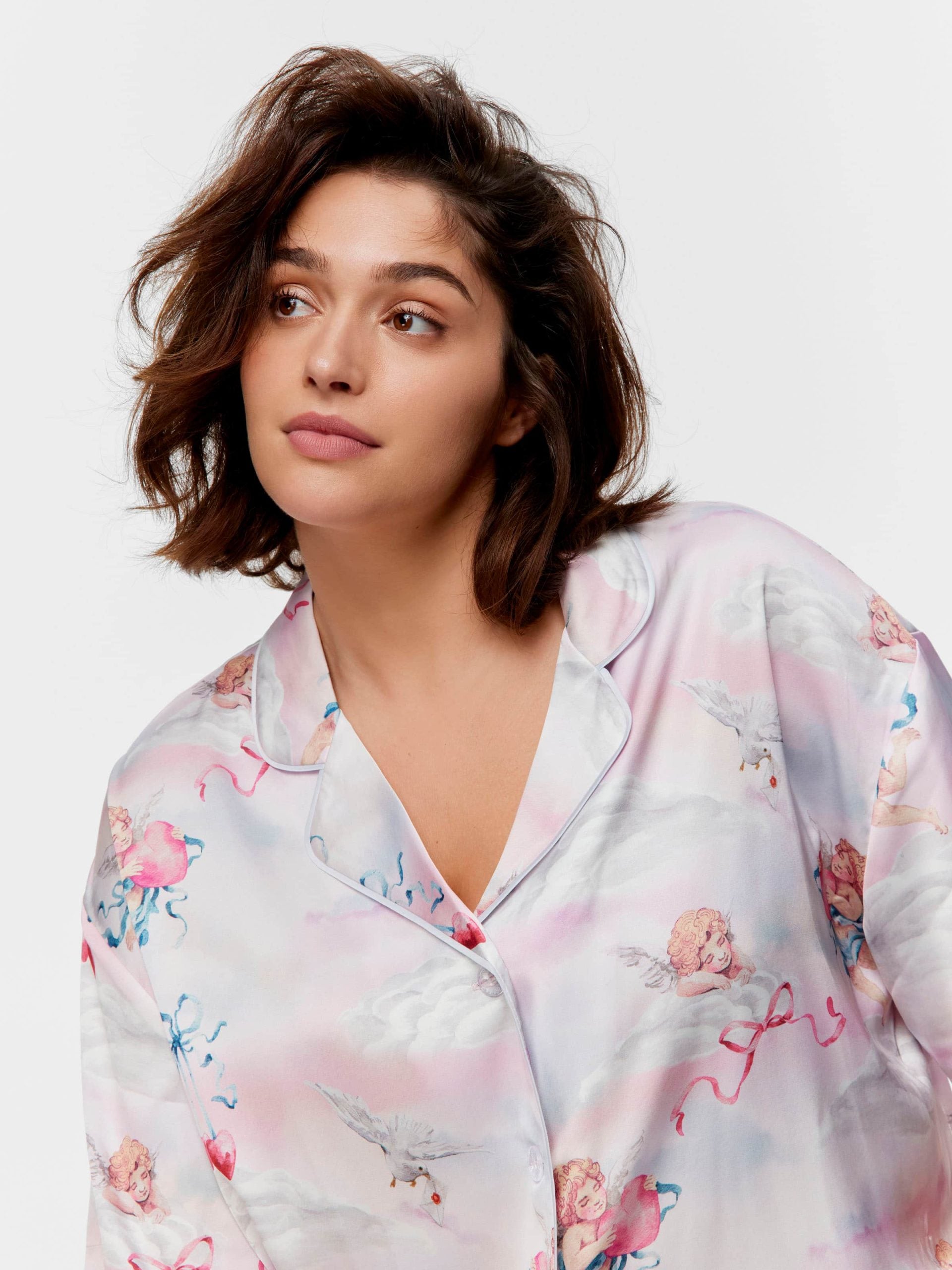 P.A. Plus Cherub Satin Shortie Pj Set Multi image 0