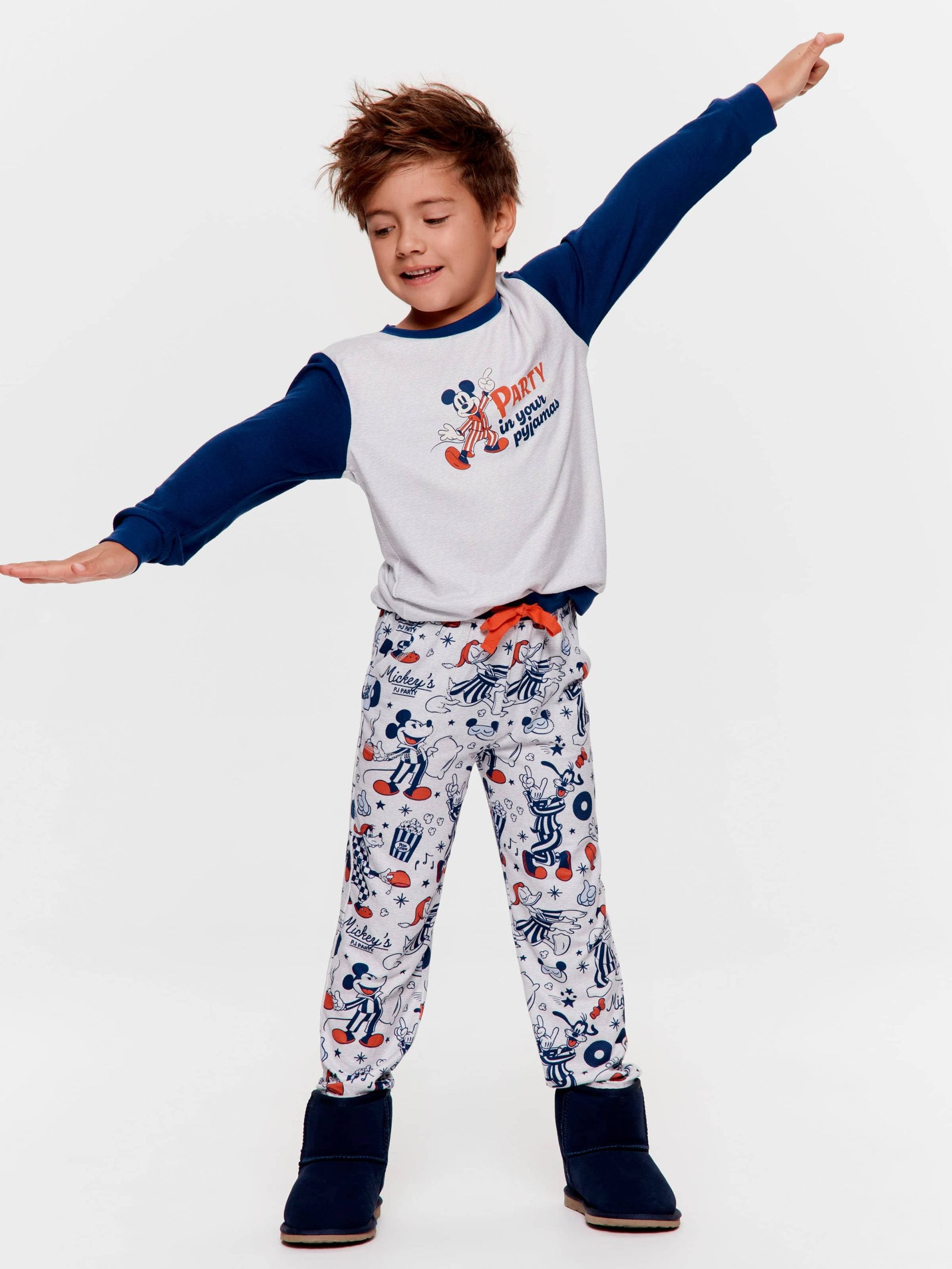 Jnr Boys Disney Mickey Long Pj Set Multi image 1