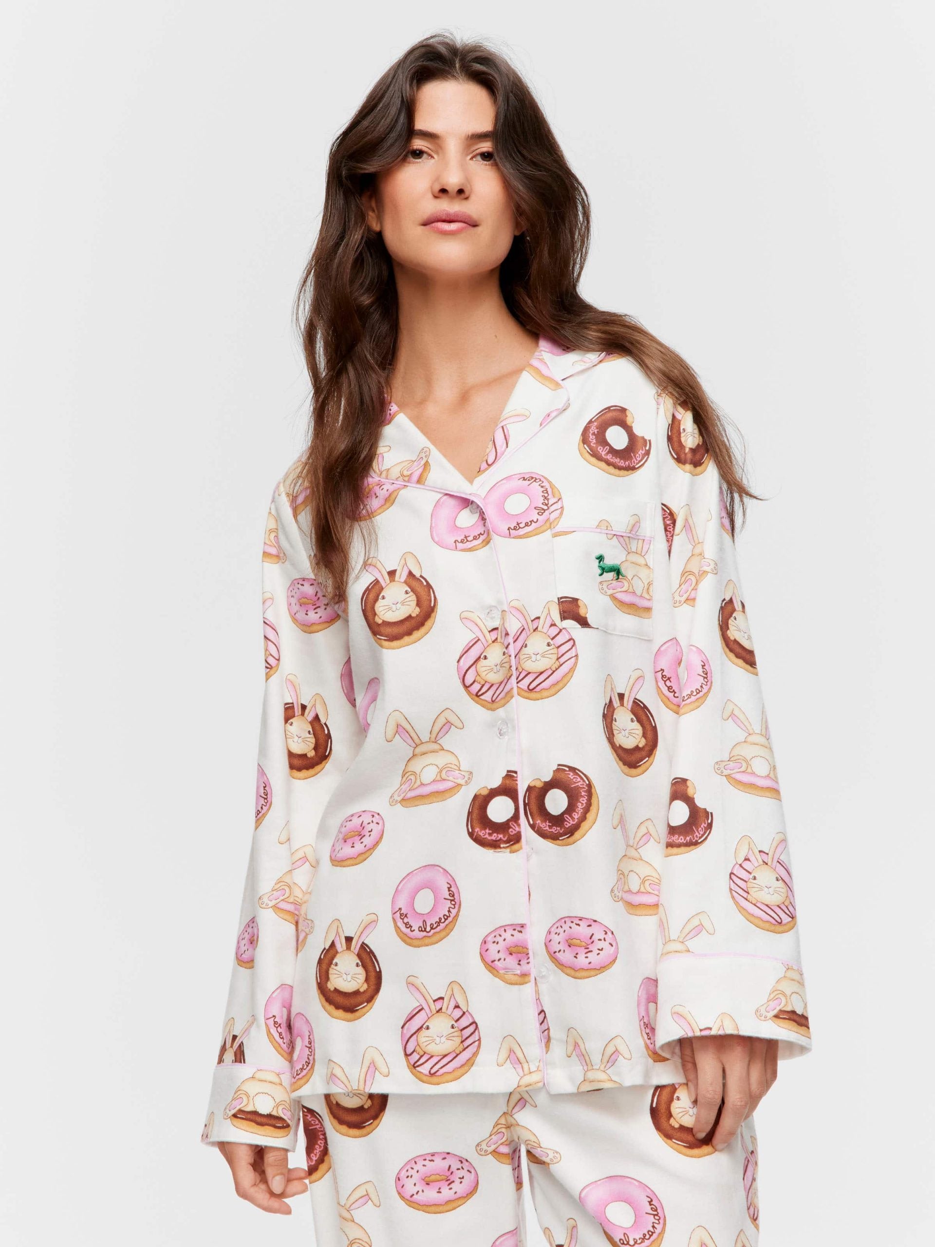 Krispy Kreme Pink Bunnies Bamboo Flannelette Long Pj Set multi image 3