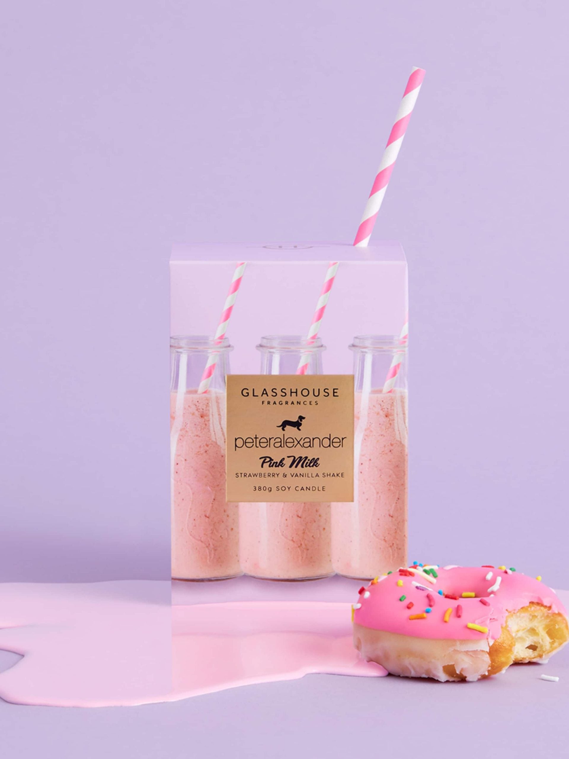 Glasshouse Fragrances Pink Milk Candle 380G multi image 2
