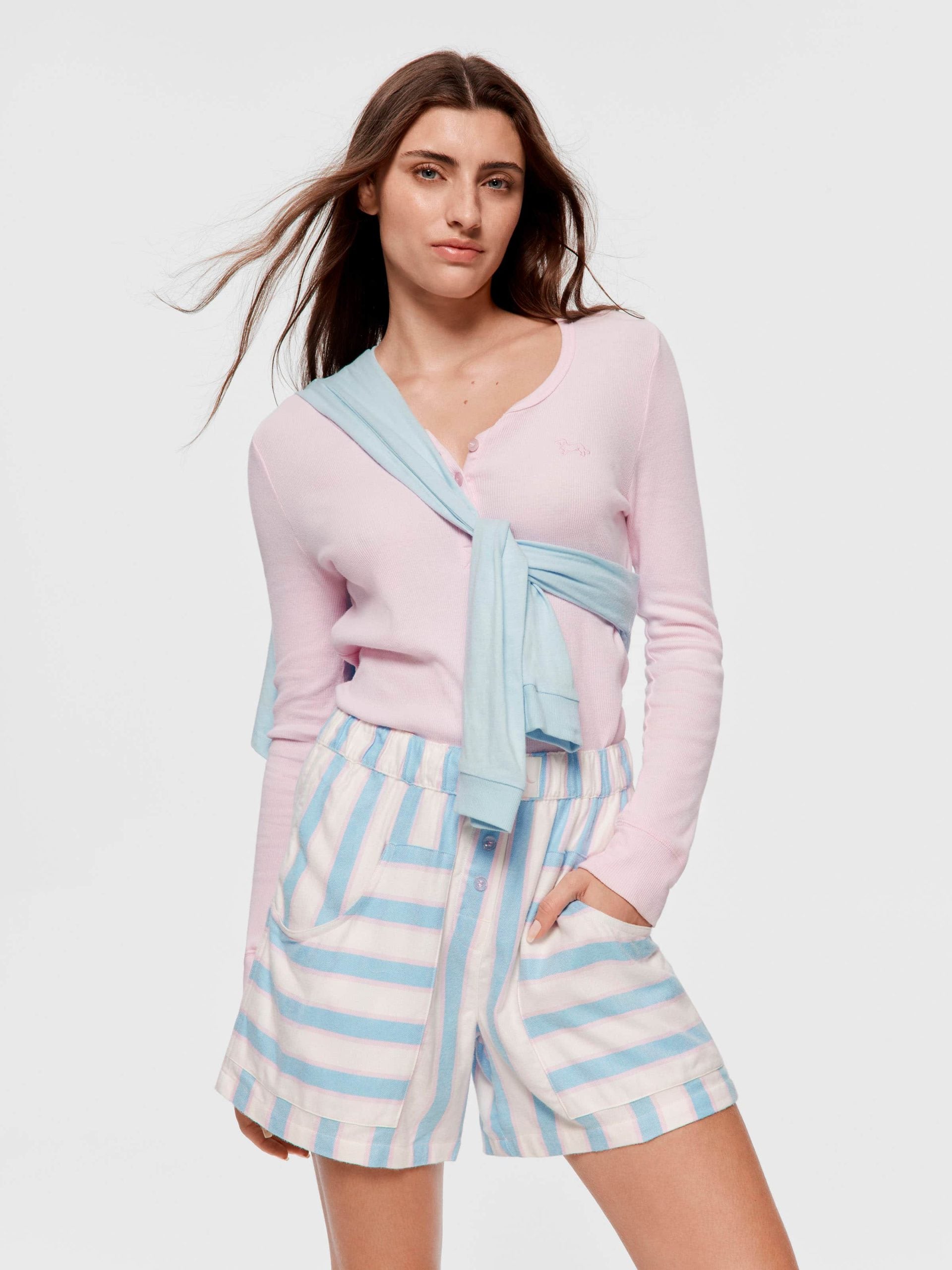 Blue Stripe Long Boxer Short multi image 1