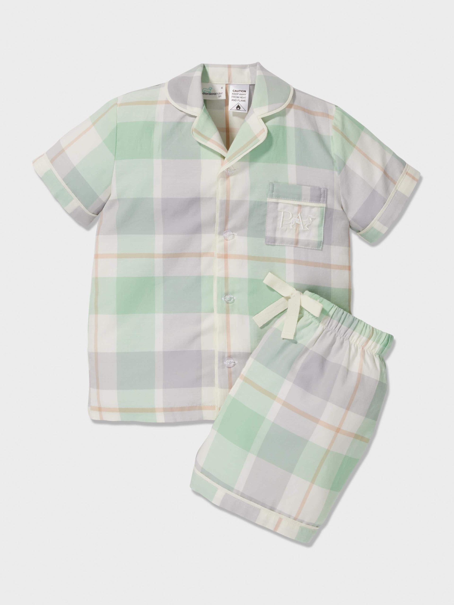 Kids Mint Check Classic Shortie Pj Set mint image 3
