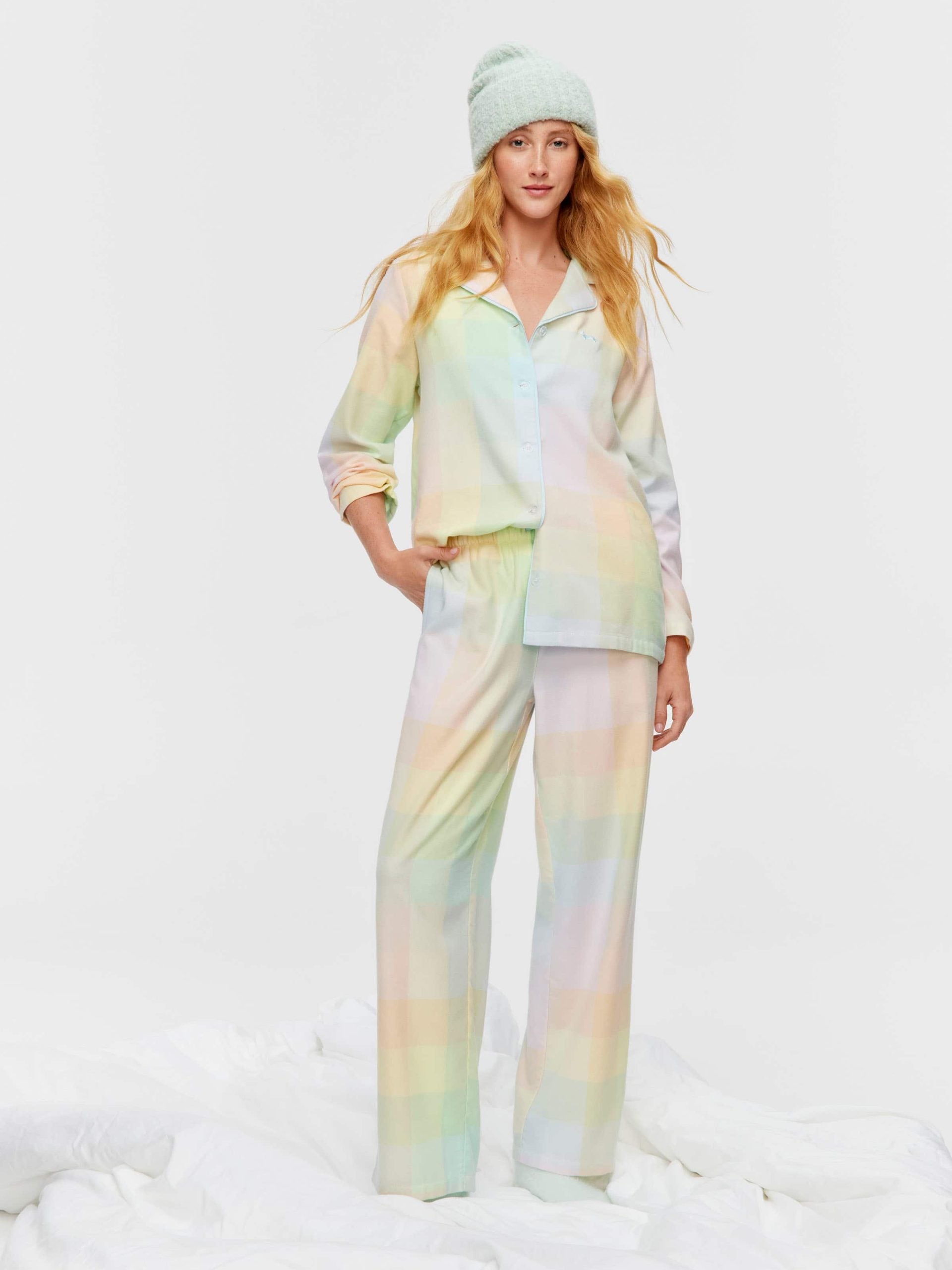 Rainbow Check Classic Flannelette Pj Set multi image 1