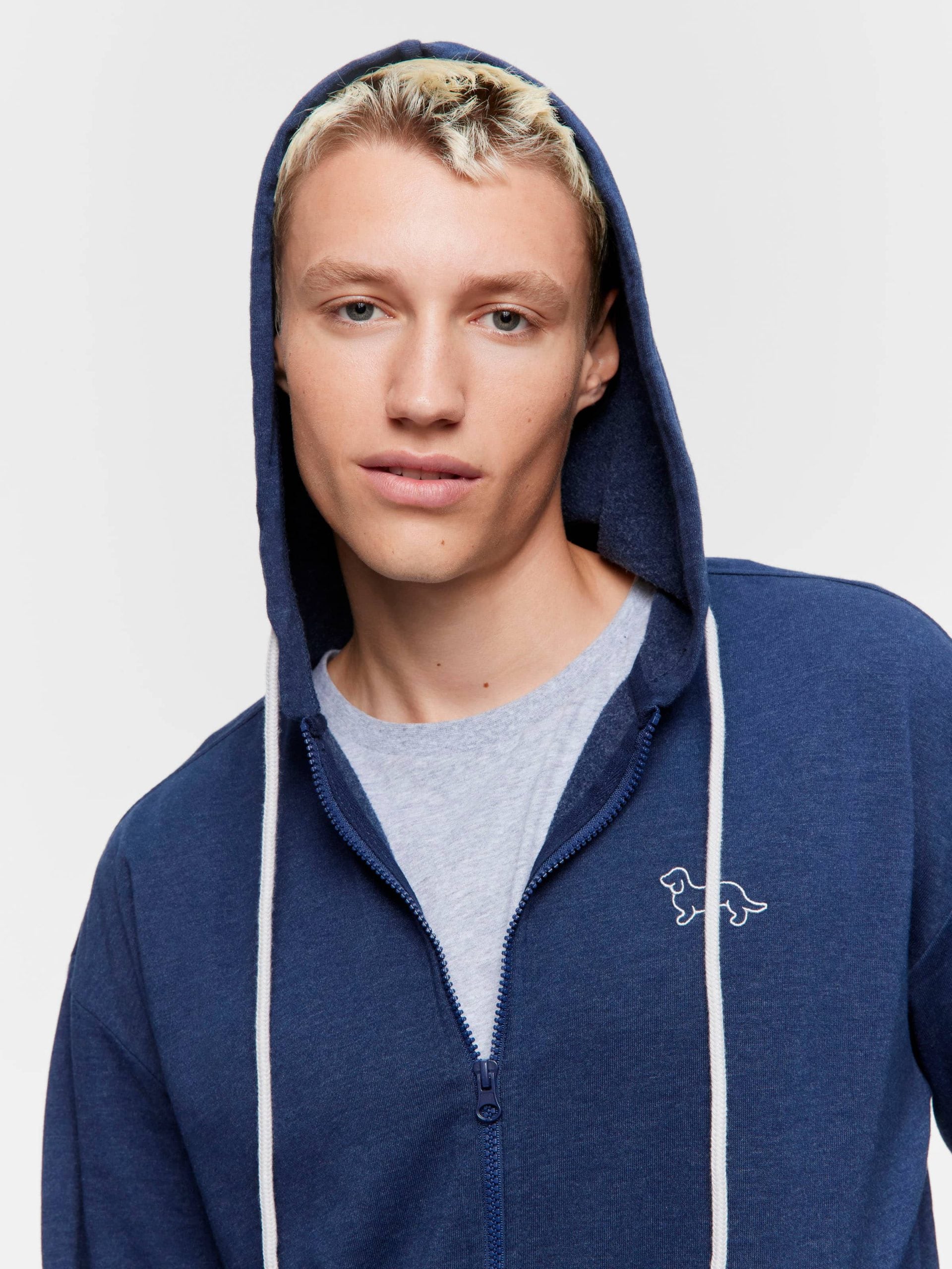 Navy Fleece Zip Hoodie navy image 1