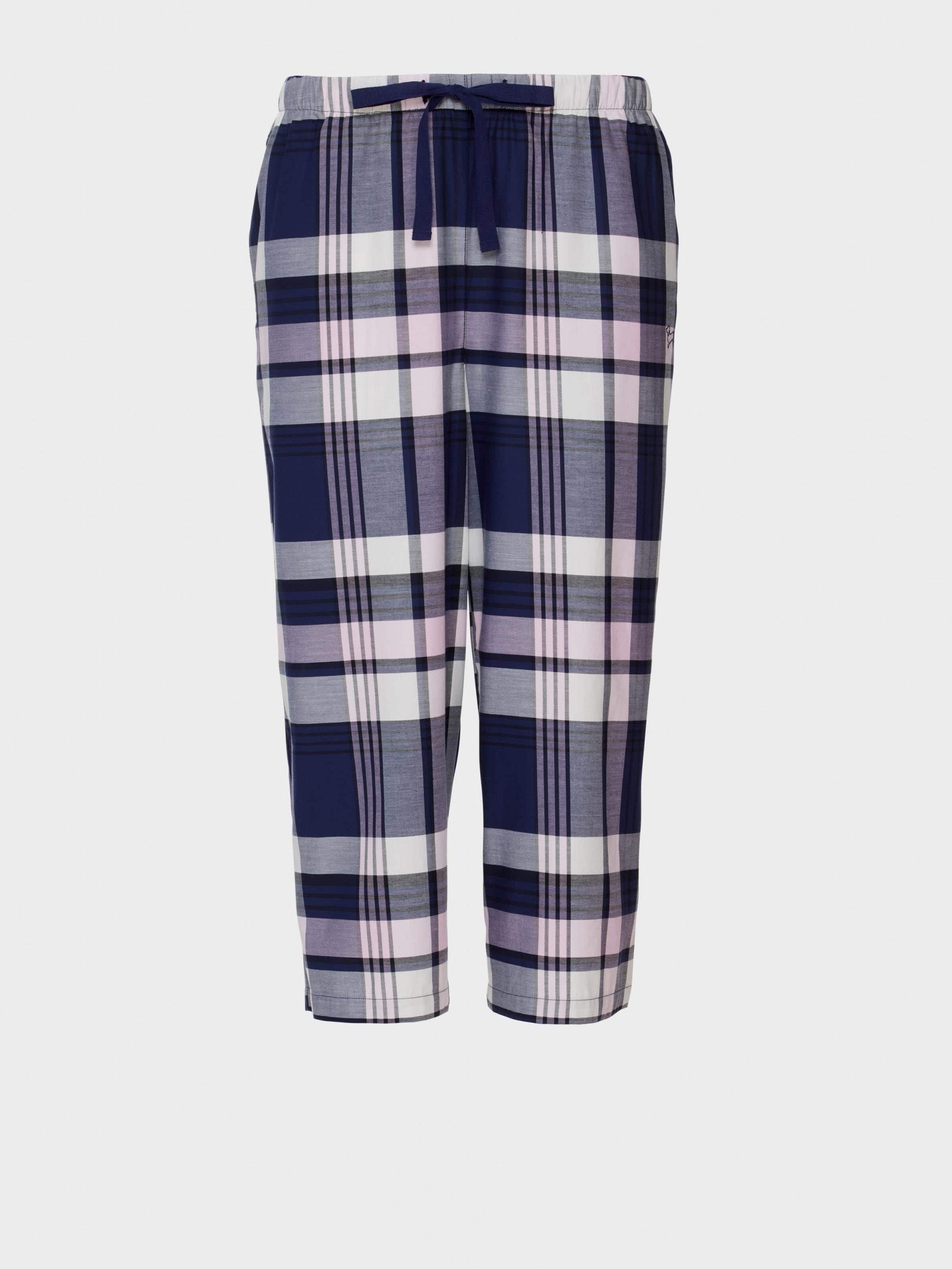 Navy Check 100% Cotton 3/4 Pj Pant multi image 3